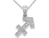 1/8 Carat (ctw) Diamond SAGITARIUS Charm Zodiac Astrology Pendant Necklace with Chain