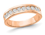 Mens 9/10 Carat (ctw Color G-H, SI1-SI2) Lab-Grown Diamond Wedding Band Ring in 10K Rose Gold