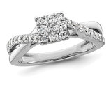 1/2 Carat (ctw SI1-SI2, G-H-I) Lab-Grown Diamond Engagement Ring in 14K White Gold (SIZE 7)