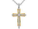 1/3 Carat (ctw) Diamond Passion Cross Pendant Necklace in 14K Yellow Gold with Chain
