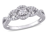 1/4 Carat (ctw) Diamond Infinity Twist Ring in Sterling Silver
