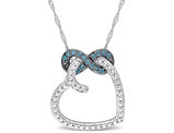 1/6 Carat (ctw) London Blue Topaz Heart Infinity Pendant Necklace in 10K White Gold with Chain