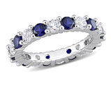 3.50 Carat (ctw) Lab-Created Blue and White Sapphire Ring in Sterling Silver