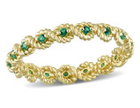 1/6 Carat (ctw) Lab-Created Emerald Eternity Band Ring in 10K Yellow Gold