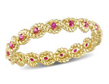 1/5 Carat (ctw) Lab-Created Ruby Eternity Band Ring in 10K Yellow Gold