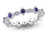 3/8 Carat (ctw) Lab-Created Blue Sapphire Eternity Band Ring in 10K White Gold