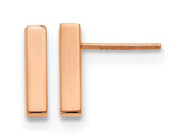 14K Rose Pink Gold Bar Stick Post Earrings