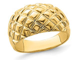 14K Yellow Gold Polished Basket Weave Pattern Ring (SIZE 7)