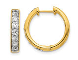 1.00 Carat (ctw) Diamond Hoop Earrings in 10K Yellow Gold