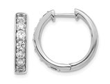 1.00 Carat (ctw) Diamond Hoop Earrings in 10K White Gold