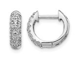 1/2 Carat (ctw) Diamond Hoop Earrings in 10K White Gold