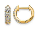 1/2 Carat (ctw) Diamond Hoop Earrings in 10K Yellow Gold