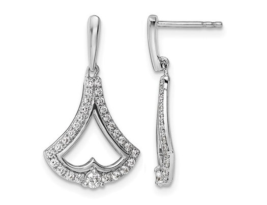 1/2 Carat (ctw) Diamond Dangle Earrings in 14K White Gold