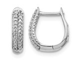 1/7 Carat (ctw) Diamond Huggy Hoop Earrings in 10K White Gold