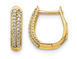 1/7 Carat (ctw) Diamond Huggy Hoop Earrings in 10K Yellow Gold