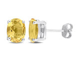 3.30 Carat (ctw) Citrine Oval Stud Earrings in Sterling Silver