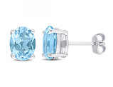 5.00 Carat (ctw) Blue Topaz Oval Stud Earrings in Sterling Silver