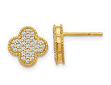 3/10 Carat (ctw) Diamond Quatrefoil Earrings in 10K Yellow Gold