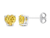 1.44 Carat (ctw) Citrine Heart Stud Earrings in Sterling Silver