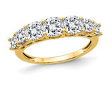 1.60 Carat (ctw) Synthetic Moissanite Anniversary Ring in 14K Yellow Gold