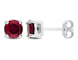 2.00 Carat (ctw) Garnet Solitaire Stud Earrings in Sterling Silver (6mm)