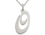 Sterling Silver Fancy Script Initial -O- Pendant Necklace Charm with Chain