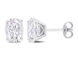 4.50 Carat (ctw) White Topaz Oval Stud Earrings in Sterling Silver