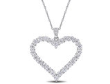 2.40 Carat (ctw) Lab-Created Moissanite Heart Pendant Necklace in Sterling Silver with Chain