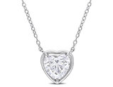 2.00 Carat (ctw) Lab-Created Moissanite Heart Pendant Necklace in Sterling Silver with Chain