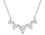 2.46 Carat (ctw) Lab-Created Moissanite Multi-Heart Necklace in Sterling Silver