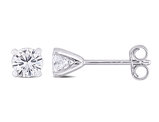9/10 Carat (ctw) Synthetic Moissanite Solitaire Stud Earrings in Sterling Silver