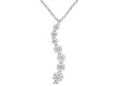 1.40 Carat (ctw) Lab-Created Moissanite Journey Pendant Necklace in Sterling Silver with Chain