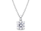 1.85 Carat (ctw) Lab-Created Moissanite Solitaire Pendant Necklace in Sterling Silver with Chain (8mm)