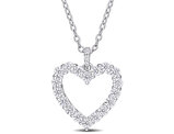 1/2 Carat (ctw) Lab-Created Moissanite Heart Pendant Necklace in Sterling Silver with Chain