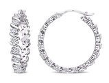 1.25 Carat (ctw) Synthetic Moissanite Hoop Earrings in Sterling Silver