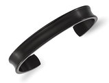 Stainless Steel Black Polished Edge Cuff Bangle Bracelet