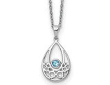 1/10 Carat (ctw) Blue Topaz Drop Pendant Necklace in Sterling Silver with Chain