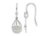 1/20 Carat (ctw) Peridot Dangle Drop Earrings in Sterling Silver