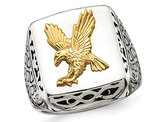 Men's Flying Eagle Polished Stainless Steel with 14K Gold Accent