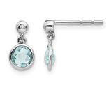 1.00 Carat (ctw) Blue Topaz Dangle Earrings in Sterling Silver