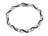 1/4 Carat (ctw) Black Diamond Tennis Infinity Bracelet in Sterling Silver (7 Inches)