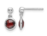 1.18 Carat (ctw) Garnet Dangle Earrings in Sterling Silver