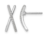 1/8 Carat (ctw) Diamond X Post Earrings in Sterling Silver