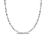 12.50 Carat (ctw) Lab-Created Moissanite Tennis Necklace in Sterling Silver