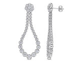 2.69 Carat (ctw) Synthetic Moissanite Open Drop Earrings in Sterling Silver