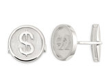 Sterling Silver Polished Dollar Sign Cuff Links