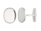 Sterling Silver Polished Oval Cuff Links