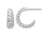 Sterling Silver Scalloped Hoop Earrings