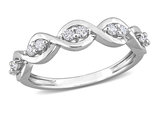 1/4 Carat (ctw) Lab-Created Moissanite Anniversary Ring Band in Sterling Silver