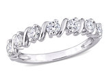 7/10 Carat (ctw) Lab-Created Moissanite Anniversary Ring Band in Sterling Silver